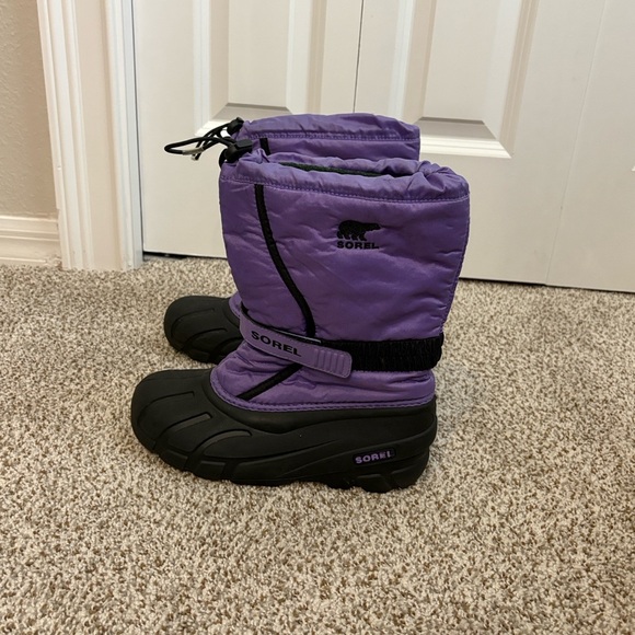 Sorel Flurry Snow Boots Purple Waterproof Youth Size 6 - Picture 14 of 15